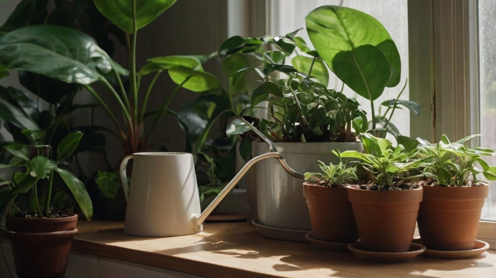 watering indoor plants