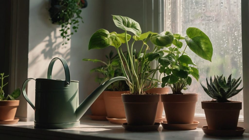 watering indoor plants